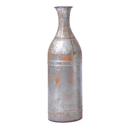 VINTIQUEWISE 25 Rustic Farmhouse Style Galvanized Metal Floor Vase Decoration, Small QI003484.S